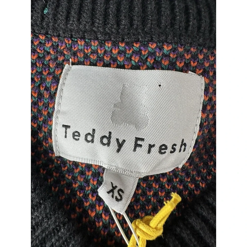 Teddy‎ Fresh Men V-Neck Argyle Sweater Size Multicolor Knit XS